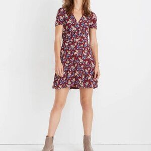 Madewell | Wrap-Front Mini Dress in Antique Flora |10